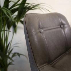 Industriële Barkruk Jason Antraciet - Zithoogte 59 Cm - Kunstleder - Grijs -ZitMeester ComfortDesign 1000042391 0103