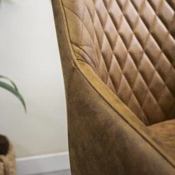 Industriële Draaibare Bureaustoel Emily Cognac - 64,50x60x84 Cm - Stof - Bruin -ZitMeester ComfortDesign 1000042413 0103