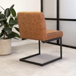 Industriële Eetkamerstoel Nathan Cognac - Stof - Bruin 9 Industriële Eetkamerstoel Nathan Cognac - Stof - Bruin -ZitMeester ComfortDesign 1000042447 0103