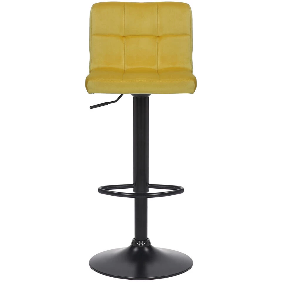 CLP Barkruk Feni Fluweel - Geel 4 CLP Barkruk Feni Fluweel - Geel - Image 2