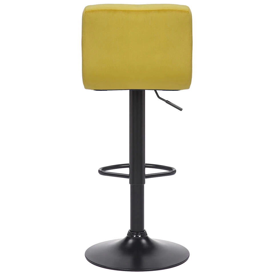 CLP Barkruk Feni Fluweel - Geel 6 CLP Barkruk Feni Fluweel - Geel - Image 4