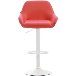 CLP Barkruk Braga Wit Frame Kunstleer - Rood -ZitMeester ComfortDesign 1000043263 0101