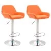 CLP Set Van 2 Barkrukken Braga Chroom Frame Kunstleer - Oranje 1 CLP Set Van 2 Barkrukken Braga Chroom Frame Kunstleer - Oranje -ZitMeester ComfortDesign 1000043287