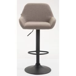 CLP Set Van 2 Barkrukken Braga Zwart Frame Stof - Taupe -ZitMeester ComfortDesign 1000043302 0101