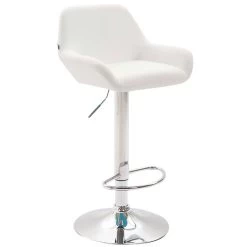 CLP Set Van 2 Barkrukken Braga Chroom Frame Kunstleer - Wit 5 CLP Set Van 2 Barkrukken Braga Chroom Frame Kunstleer - Wit -ZitMeester ComfortDesign 1000043309 0101