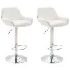 CLP Set Van 2 Barkrukken Braga Chroom Frame Kunstleer - Wit 1 CLP Set Van 2 Barkrukken Braga Chroom Frame Kunstleer - Wit -ZitMeester ComfortDesign 1000043309