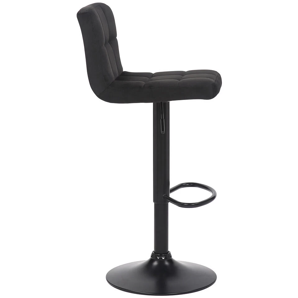 CLP Set Van 2 Barkrukken Feni Fluweel - Zwart 5 CLP Set Van 2 Barkrukken Feni Fluweel - Zwart - Image 3