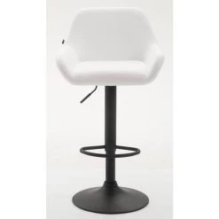 CLP Set Van 2 Barkrukken Braga Zwart Frame Kunstleer - Wit -ZitMeester ComfortDesign 1000043337 0101