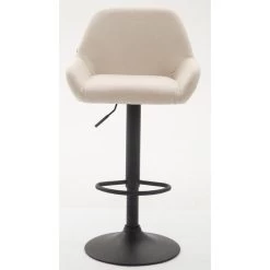 CLP Set Van 2 Barkrukken Braga Zwart Frame Stof - Crème -ZitMeester ComfortDesign 1000043366 0101