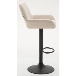 CLP Set Van 2 Barkrukken Braga Zwart Frame Stof - Crème -ZitMeester ComfortDesign 1000043366 0102