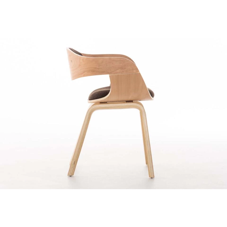 CLP Eetkamerstoel Kingston Natura Frame Stof - Bruin 5 CLP Eetkamerstoel Kingston Natura Frame Stof - Bruin - Image 3