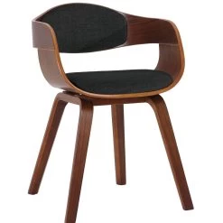 CLP Eetkamerstoel Kingston Walnoot Frame Stof - Zwart