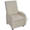 VidaXL Fauteuil Inklapbaar Kunstleer Crème 2 VidaXL Fauteuil Inklapbaar Kunstleer Crème -ZitMeester ComfortDesign 1000043915