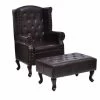 VidaXL Fauteuil Met Voetenbankje Kunstleer Donkerbruin -ZitMeester ComfortDesign 1000043928