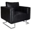 VidaXL Fauteuil Met Verchroomde Poten Kubus Kunstleer Zwart -ZitMeester ComfortDesign 1000043963