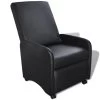 VidaXL Fauteuil Inklapbaar Kunstleer Zwart -ZitMeester ComfortDesign 1000043969