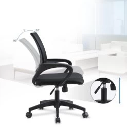 ACAZA Bureaustoel - In Hoogte Verstelbare Stoel - Netbekleding - Zwart 8 ACAZA Bureaustoel - In Hoogte Verstelbare Stoel - Netbekleding - Zwart -ZitMeester ComfortDesign 1000044344 0102