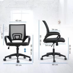 ACAZA Bureaustoel - In Hoogte Verstelbare Stoel - Netbekleding - Zwart 9 ACAZA Bureaustoel - In Hoogte Verstelbare Stoel - Netbekleding - Zwart -ZitMeester ComfortDesign 1000044344 0103