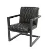 Giga Meubel Fauteuil Pu-Leer Zwart - 62x71x81cm - Stalen Onderstel -ZitMeester ComfortDesign 1000044348