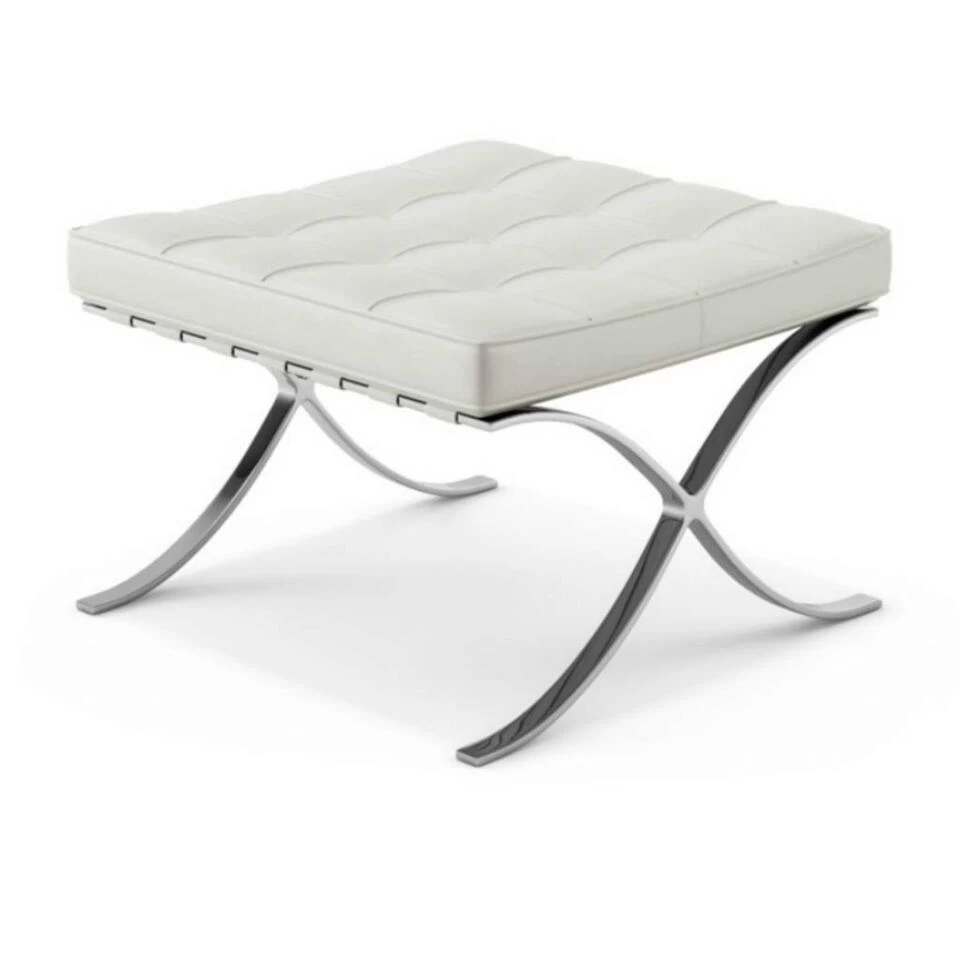 Expo Hocker Wit Premium Leer - Leder - Wit 3 Expo Hocker Wit Premium Leer - Leder - Wit