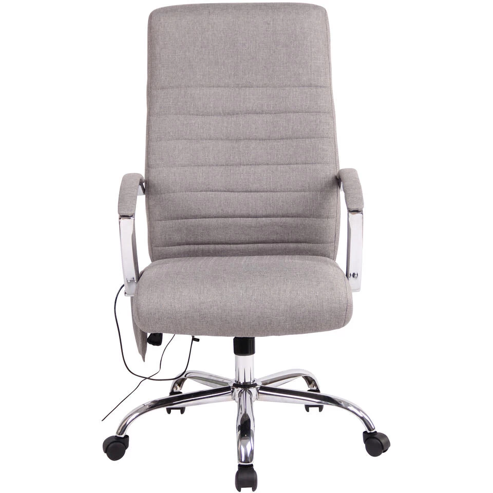 Clp Bureaustoel Valais Met Massage Functie Stof - Zilverkleurig 4 Clp Bureaustoel Valais Met Massage Functie Stof - Zilverkleurig - Image 2