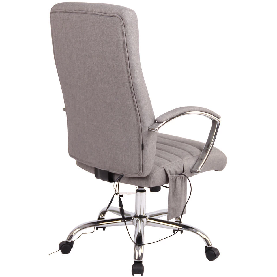 Clp Bureaustoel Valais Met Massage Functie Stof - Zilverkleurig 6 Clp Bureaustoel Valais Met Massage Functie Stof - Zilverkleurig - Image 4