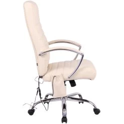 Clp Bureaustoel Valais Met Massage Functie Kunstleer - Crème -ZitMeester ComfortDesign 1000046415 0102