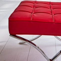Expo Hocker Rood Premium Leer - Leder - Rood -ZitMeester ComfortDesign 1000049291 0102