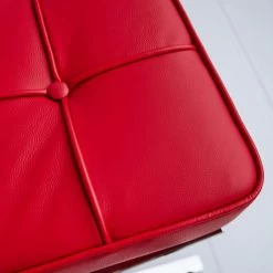 Expo Hocker Rood Premium Leer - Leder - Rood -ZitMeester ComfortDesign 1000049291 0103
