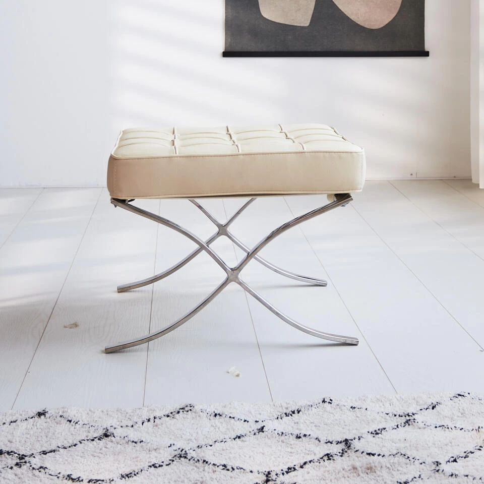 Expo Hocker Creme Premium Leer - Leder - Crème 4 Expo Hocker Creme Premium Leer - Leder - Crème - Image 2