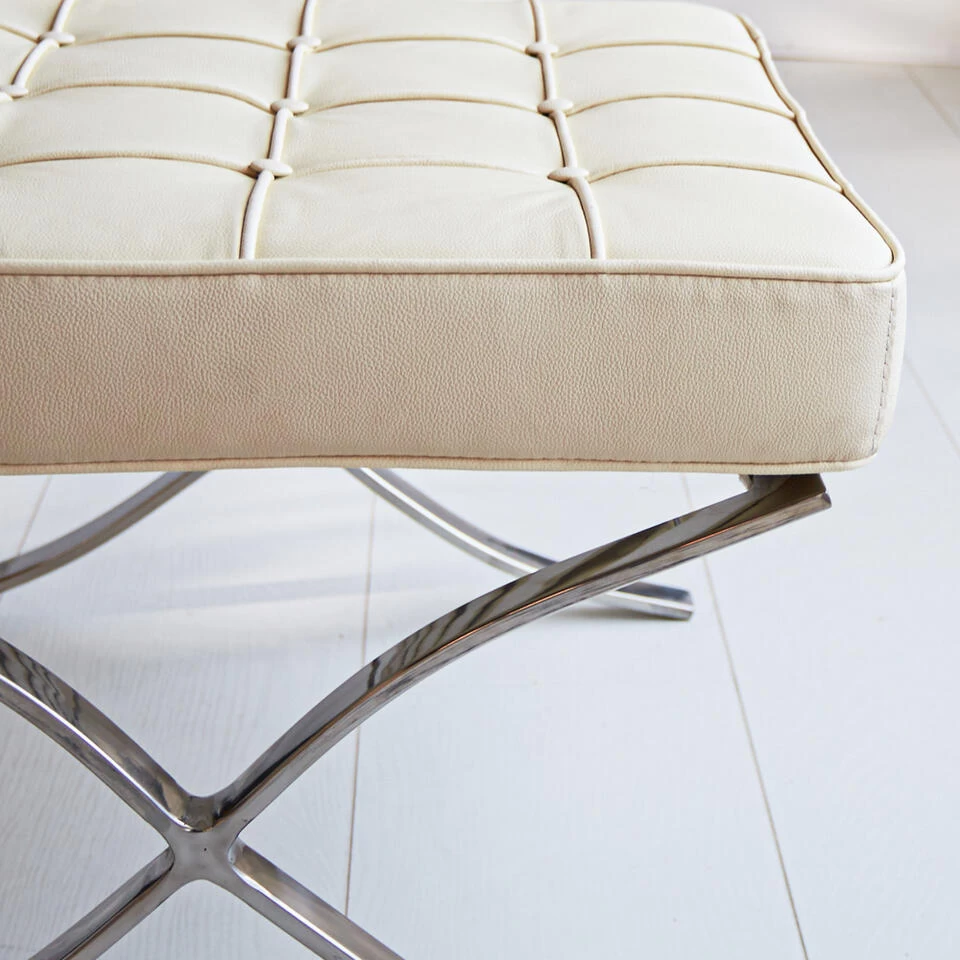 Expo Hocker Creme Premium Leer - Leder - Crème 5 Expo Hocker Creme Premium Leer - Leder - Crème - Image 3