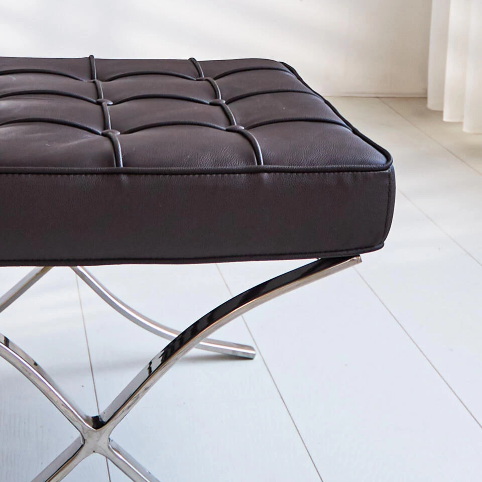 Expo Hocker Donkerbruin Premium Leer - Leder - Bruin 5 Expo Hocker Donkerbruin Premium Leer - Leder - Bruin - Image 3