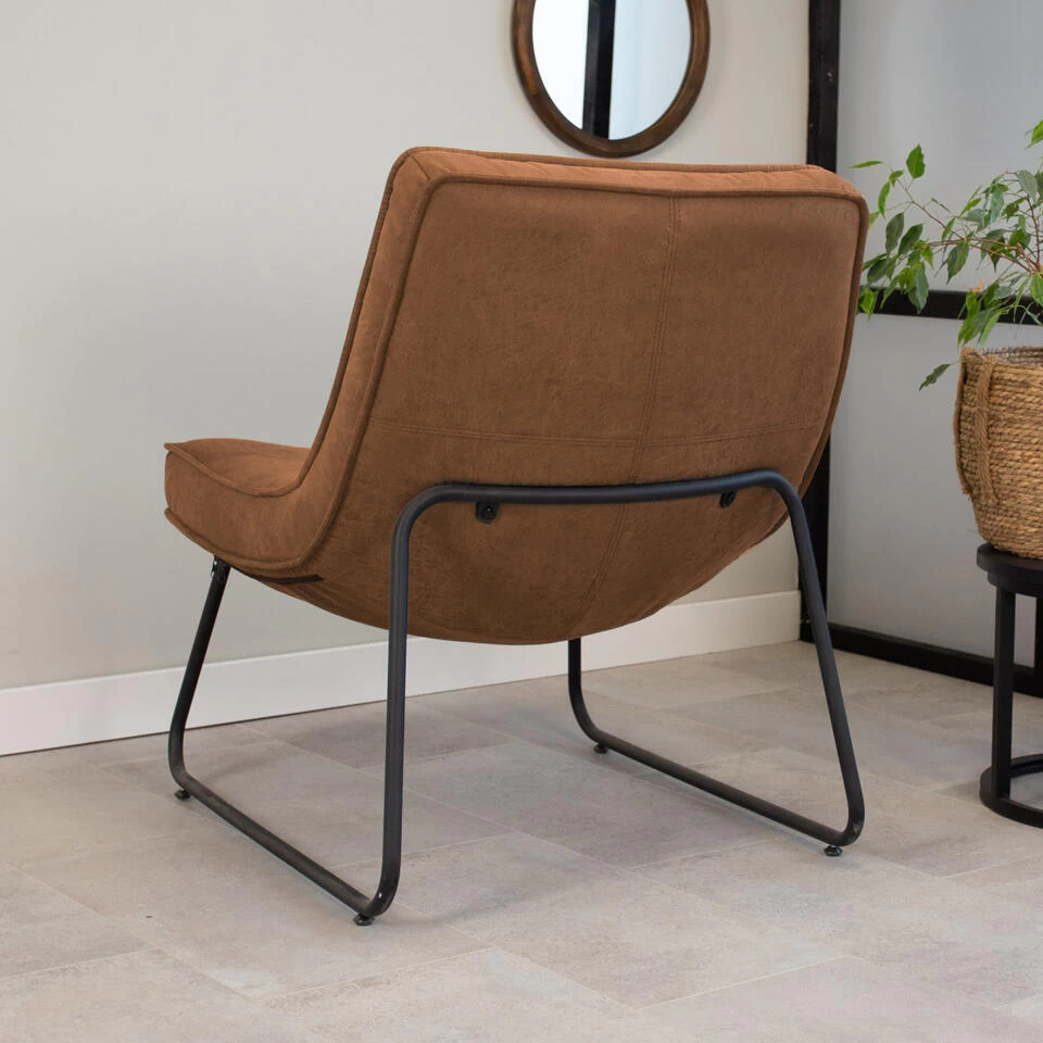 Industriële Fauteuil Cognac Lowen Eco Leer - Leder - Bruin 4 Industriële Fauteuil Cognac Lowen Eco Leer - Leder - Bruin - Image 2