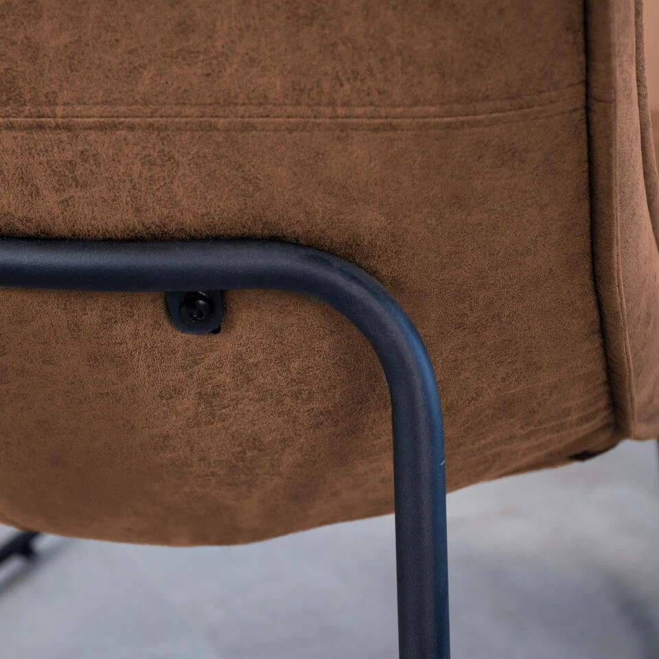 Industriële Fauteuil Cognac Lowen Eco Leer - Leder - Bruin 5 Industriële Fauteuil Cognac Lowen Eco Leer - Leder - Bruin - Image 3