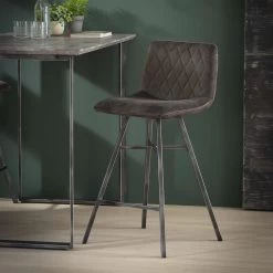 Giga Meubel Barstoel Velvet - Antraciet - Stoel Diamond -ZitMeester ComfortDesign 1000049930 0101