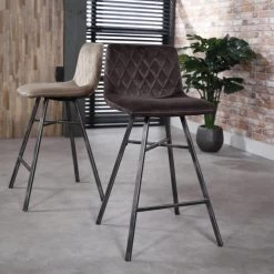 Giga Meubel Barstoel Velvet - Antraciet - Stoel Diamond -ZitMeester ComfortDesign 1000049930 0102