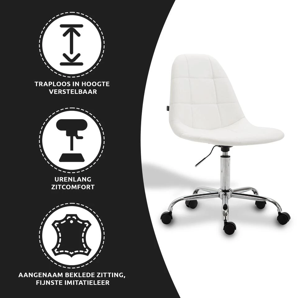 Xairo Rome - Bureaustoel - Kunstleer - Wit 4 Xairo Rome - Bureaustoel - Kunstleer - Wit - Image 2