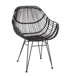 Giga Meubel Eetkamerstoel Zwart Rotan - 66x64x91cm - Sava -ZitMeester ComfortDesign 1000050512 0101