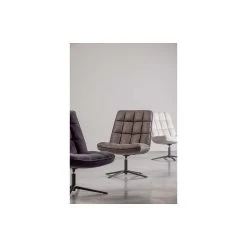 WOOOD Dirkje Draaifauteuil - Leerlook - Zwart - 101x70x85 -ZitMeester ComfortDesign 1000052486 0102