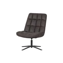 WOOOD Dirkje Draaifauteuil - Leerlook - Zwart - 101x70x85 -ZitMeester ComfortDesign 1000052486 0103
