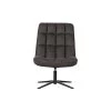 WOOOD Dirkje Draaifauteuil - Leerlook - Zwart - 101x70x85