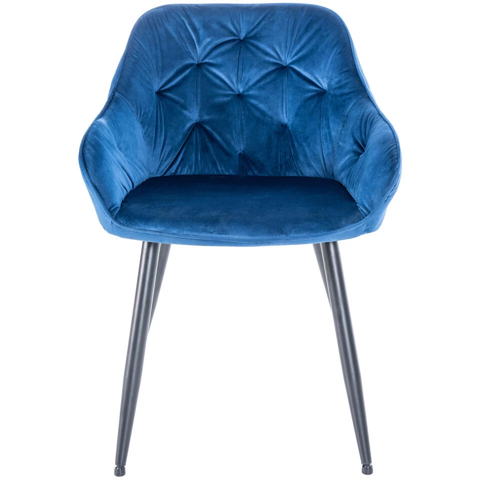 CLP Eetkamerstoel Cassis Fluweel Blauw 4 CLP Eetkamerstoel Cassis Fluweel Blauw - Image 2