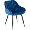 CLP Eetkamerstoel Cassis Fluweel Blauw 2 CLP Eetkamerstoel Cassis Fluweel Blauw -ZitMeester ComfortDesign 1000053792