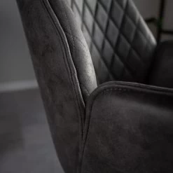 Industriële Barkruk Novan Antraciet - Zithoogte 68 Cm - Stof - Grijs -ZitMeester ComfortDesign 1000054629 0103