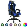 VidaXL Racestoel Met RGB LED-verlichting Kunstleer Blauw En Zwart 1 VidaXL Racestoel Met RGB LED-verlichting Kunstleer Blauw En Zwart -ZitMeester ComfortDesign 1000056054