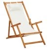 VidaXL Strandstoel Inklapbaar Massief Eucalyptushout En Stof Crème -ZitMeester ComfortDesign 1000056440