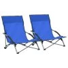 VidaXL Strandstoelen 2 St Inklapbaar Stof Blauw -ZitMeester ComfortDesign 1000056442