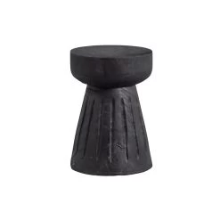 WOOOD Borre Kruk - Hout - Zwart - 40x28x28