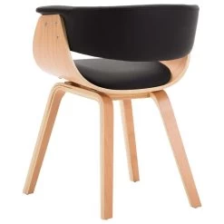 VidaXL Eetkamerstoel Gebogen Hout En Kunstleer Zwart -ZitMeester ComfortDesign 1000057828 0102