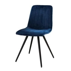 Hoyz - Stoel Velvet - Straight Stitch - Blauw - 4 Stuks -ZitMeester ComfortDesign 1000058890 0102